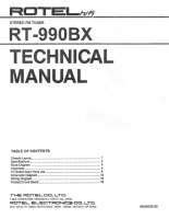 Rotel RT-990BX - Technical manual 